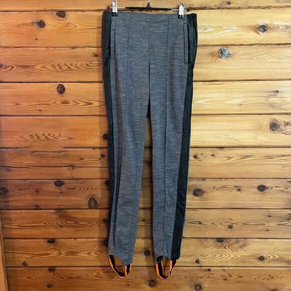 Alps & Meters Women’s stirrup Sterling Leggings Size 4 Grey Leather - Picture 1 of 8